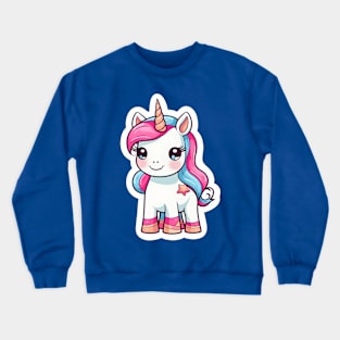 cute Kawaii Unicorn sticker Crewneck Sweatshirt